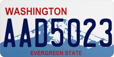 WA license plate AAD5023