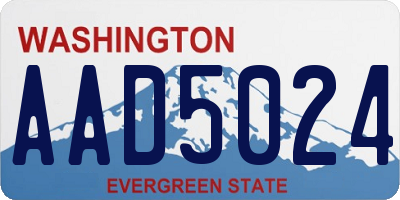 WA license plate AAD5024
