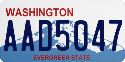 WA license plate AAD5047