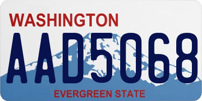 WA license plate AAD5068