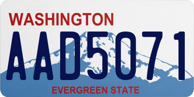 WA license plate AAD5071