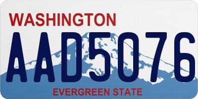 WA license plate AAD5076