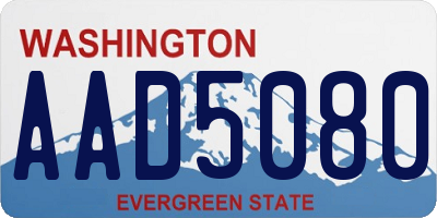 WA license plate AAD5080