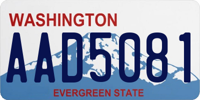 WA license plate AAD5081