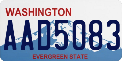 WA license plate AAD5083
