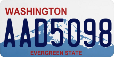 WA license plate AAD5098
