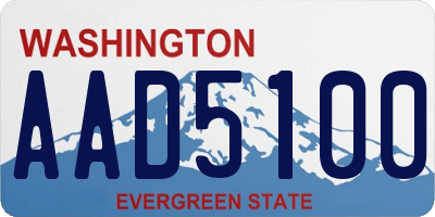 WA license plate AAD5100