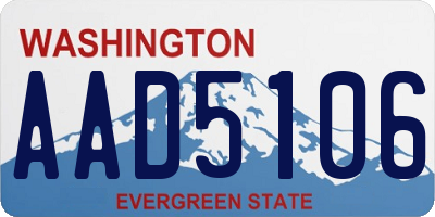 WA license plate AAD5106