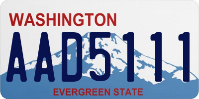 WA license plate AAD5111