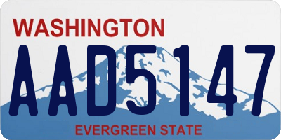 WA license plate AAD5147