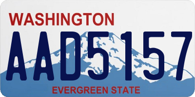 WA license plate AAD5157
