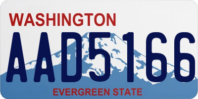 WA license plate AAD5166