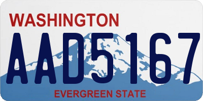 WA license plate AAD5167