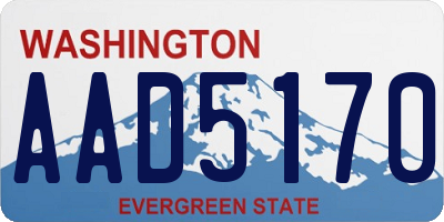 WA license plate AAD5170