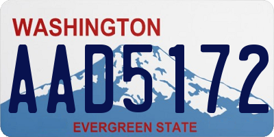 WA license plate AAD5172
