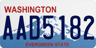 WA license plate AAD5182