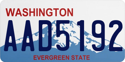 WA license plate AAD5192