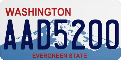 WA license plate AAD5200