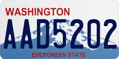 WA license plate AAD5202