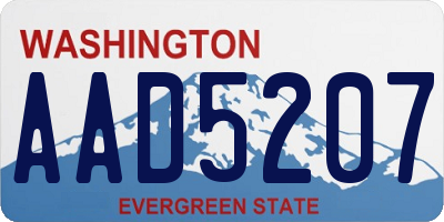 WA license plate AAD5207
