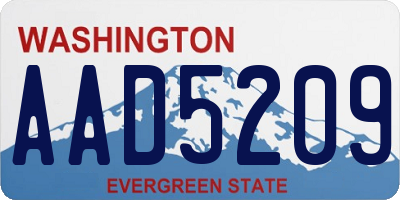 WA license plate AAD5209