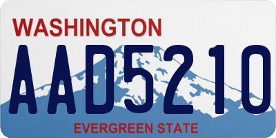 WA license plate AAD5210