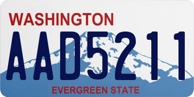 WA license plate AAD5211