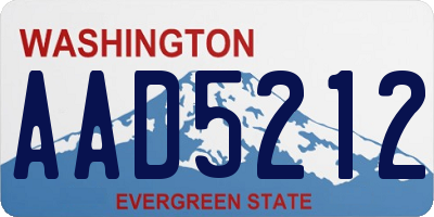 WA license plate AAD5212