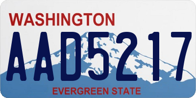 WA license plate AAD5217