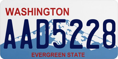 WA license plate AAD5228
