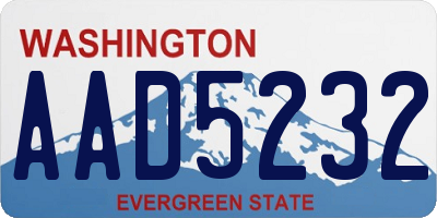 WA license plate AAD5232