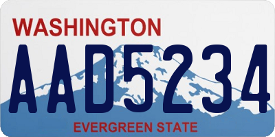 WA license plate AAD5234