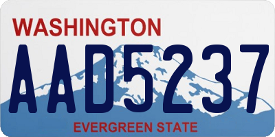 WA license plate AAD5237