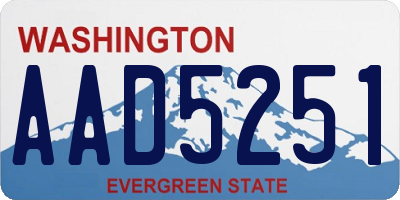 WA license plate AAD5251