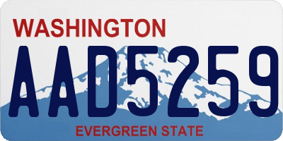 WA license plate AAD5259
