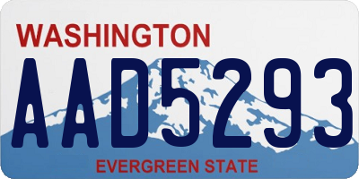 WA license plate AAD5293