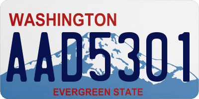 WA license plate AAD5301