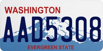 WA license plate AAD5308