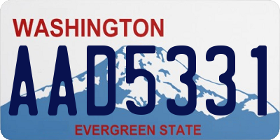 WA license plate AAD5331