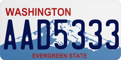 WA license plate AAD5333