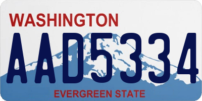 WA license plate AAD5334