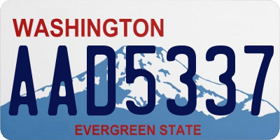 WA license plate AAD5337