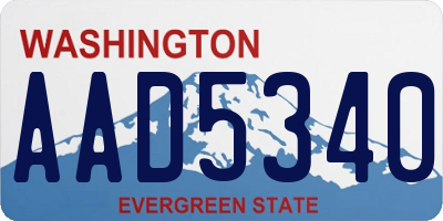 WA license plate AAD5340