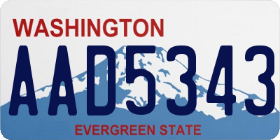 WA license plate AAD5343