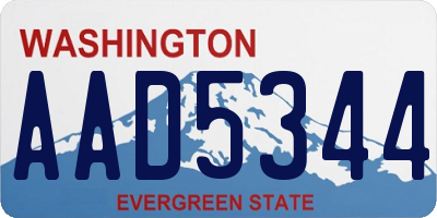 WA license plate AAD5344