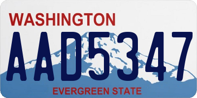 WA license plate AAD5347