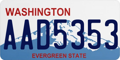 WA license plate AAD5353