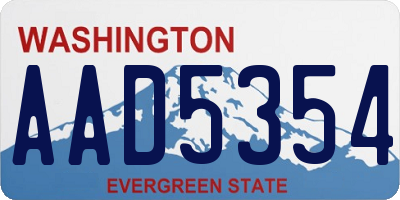 WA license plate AAD5354