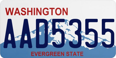 WA license plate AAD5355
