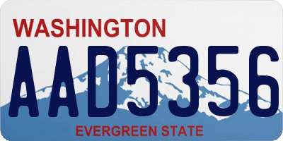 WA license plate AAD5356